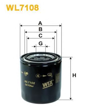 WIX FILTERS wl7108 -  Фильтр масляный двигателя
